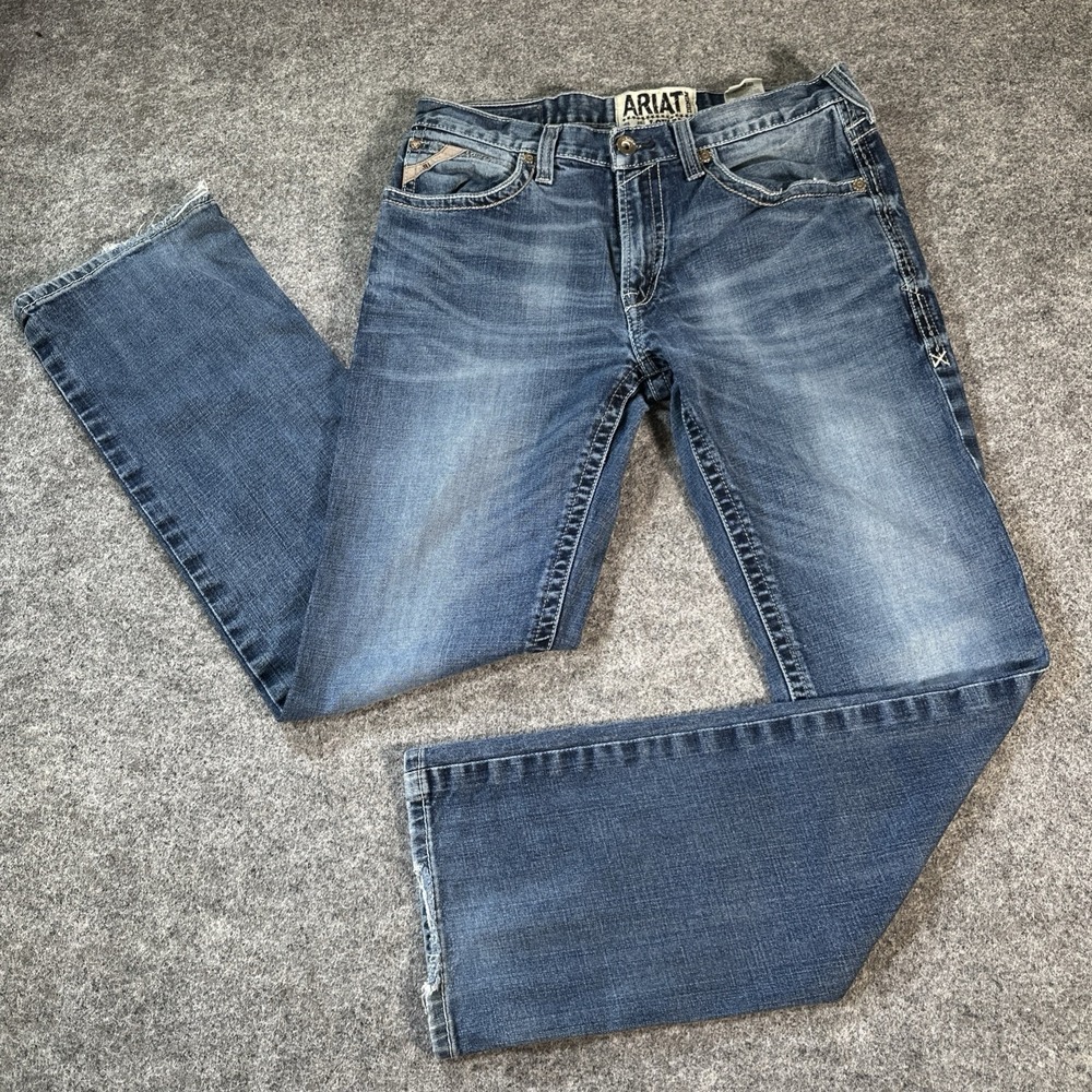Ariat M4 Low Rise Boot Cut Jeans Mens 33x34 Medium Wash Denim